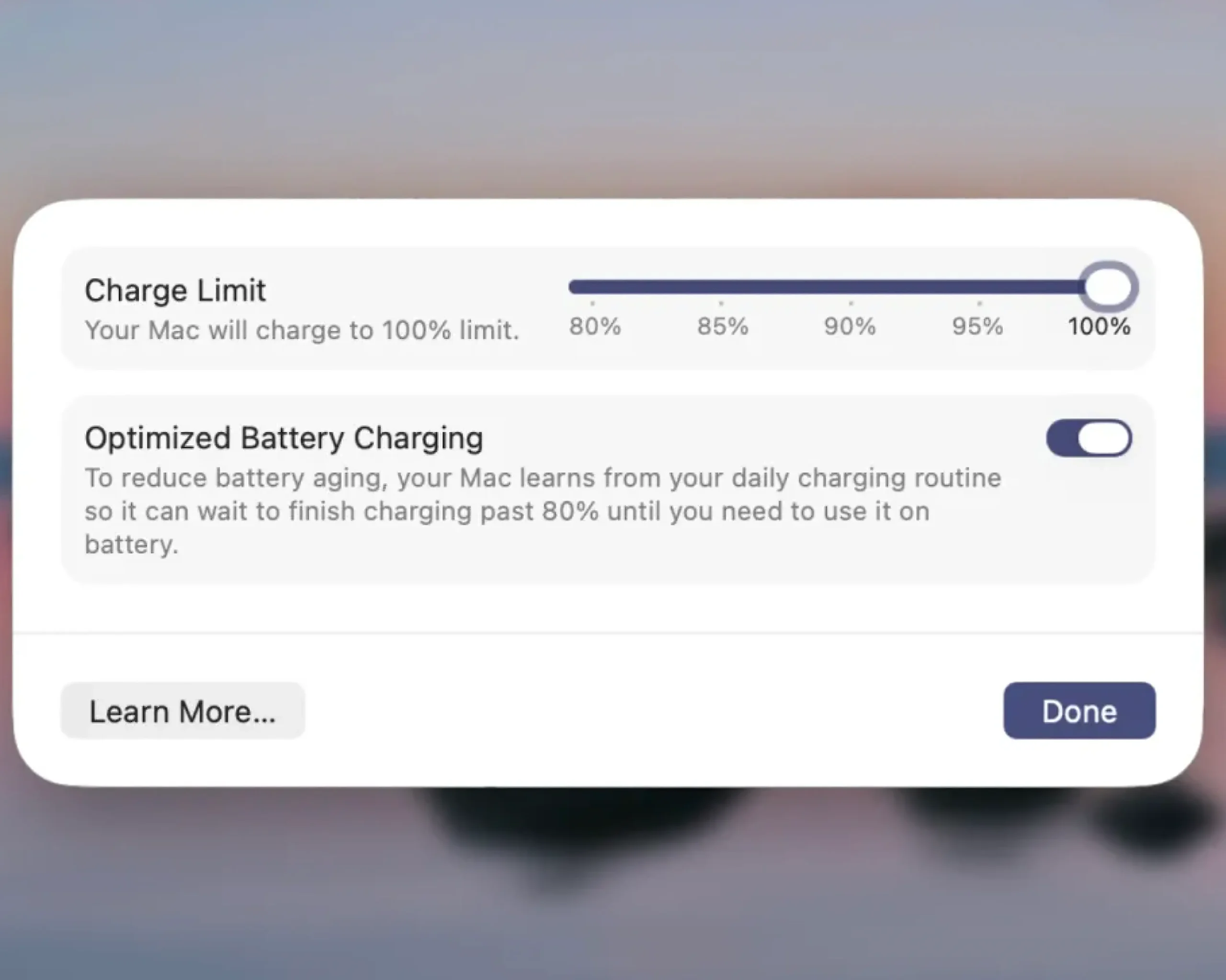 Baterie MacBook macOS 26.4